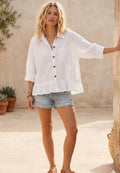 Ruffle Hem Poplin Tee
