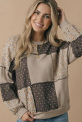 Floral and Polka Dot Patchwork Top