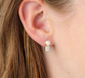 Pearl stud with diamond charm