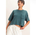 Mineral Wash Waffle Knit Pocket Top