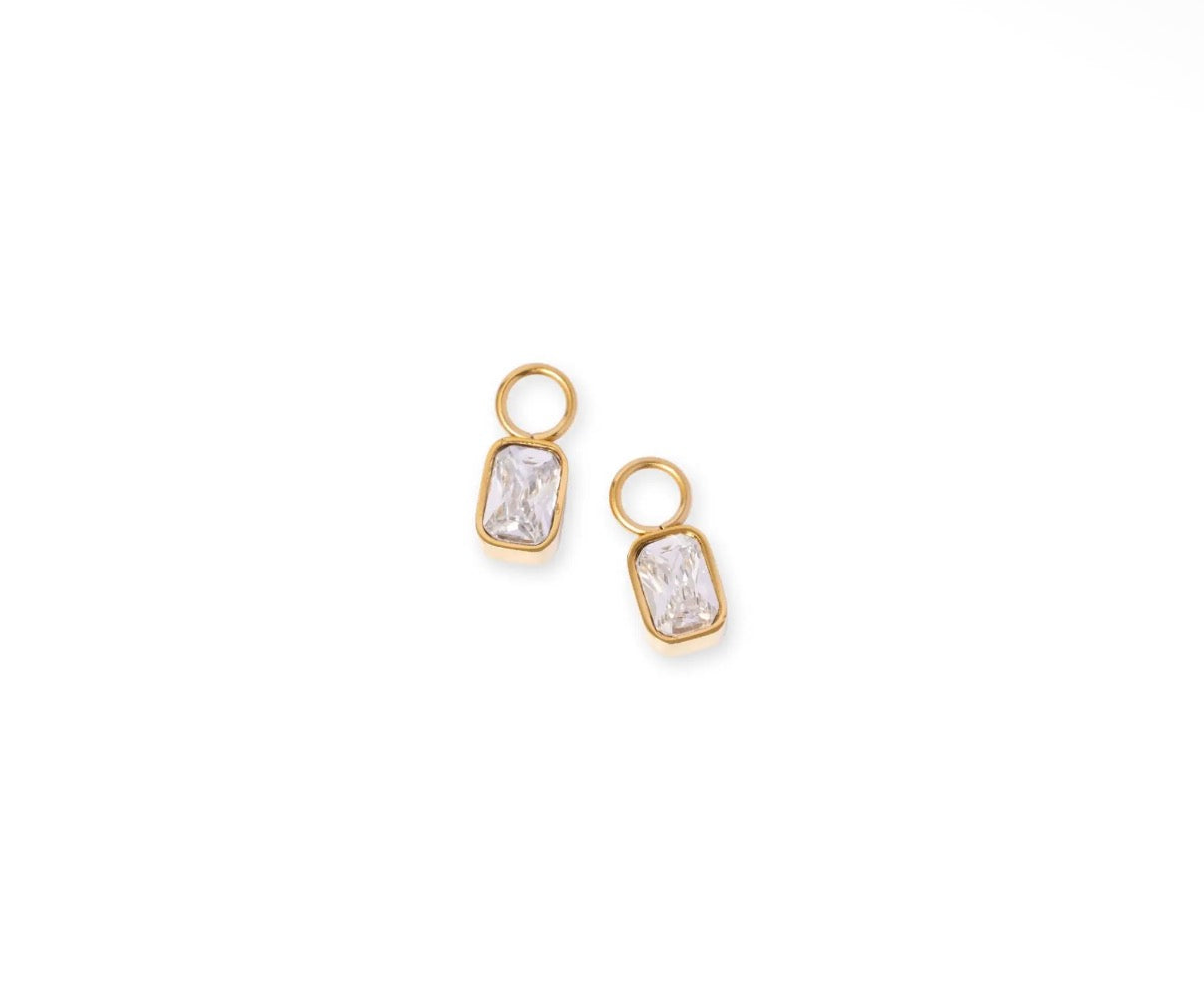 Pearl stud with diamond charm