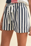 Striped Twill Shorts