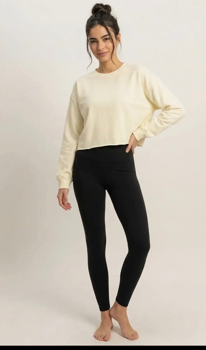 Raw hem cropped sweatshirt
