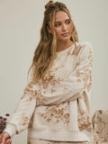 FLORAL LONG SLEEVE CREW NECK