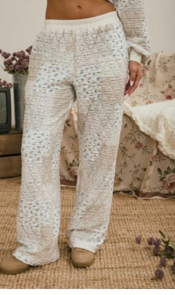 FLORAL QUILTED PATCHWORK LOUNGE PANTS