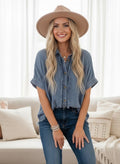 Frayed denim Top