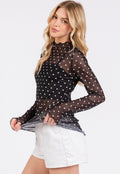 POLKA DOT MESH TOP