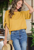 TIE ACCENT SLEEVE TOP