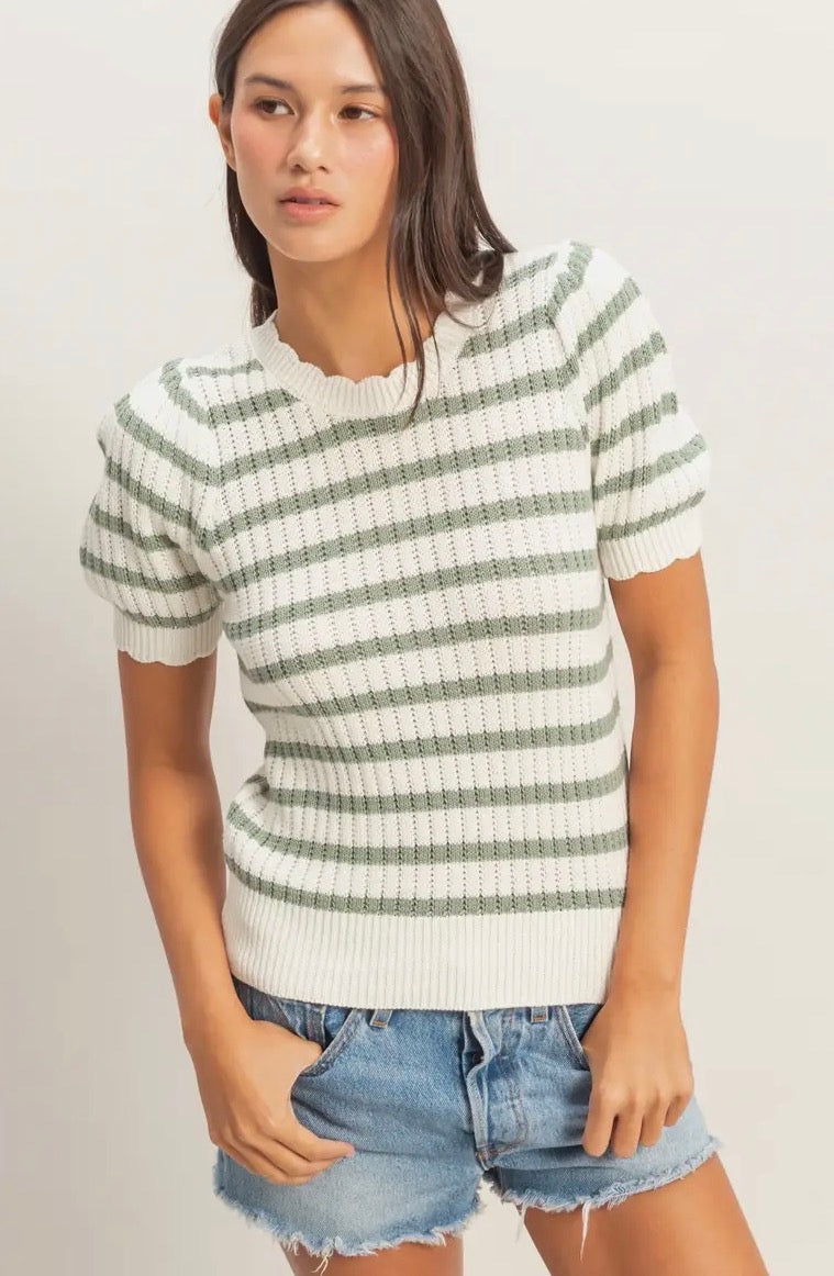 Scalloped Puff Sleeve