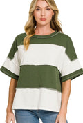 Exposed Seam Top-Army Green