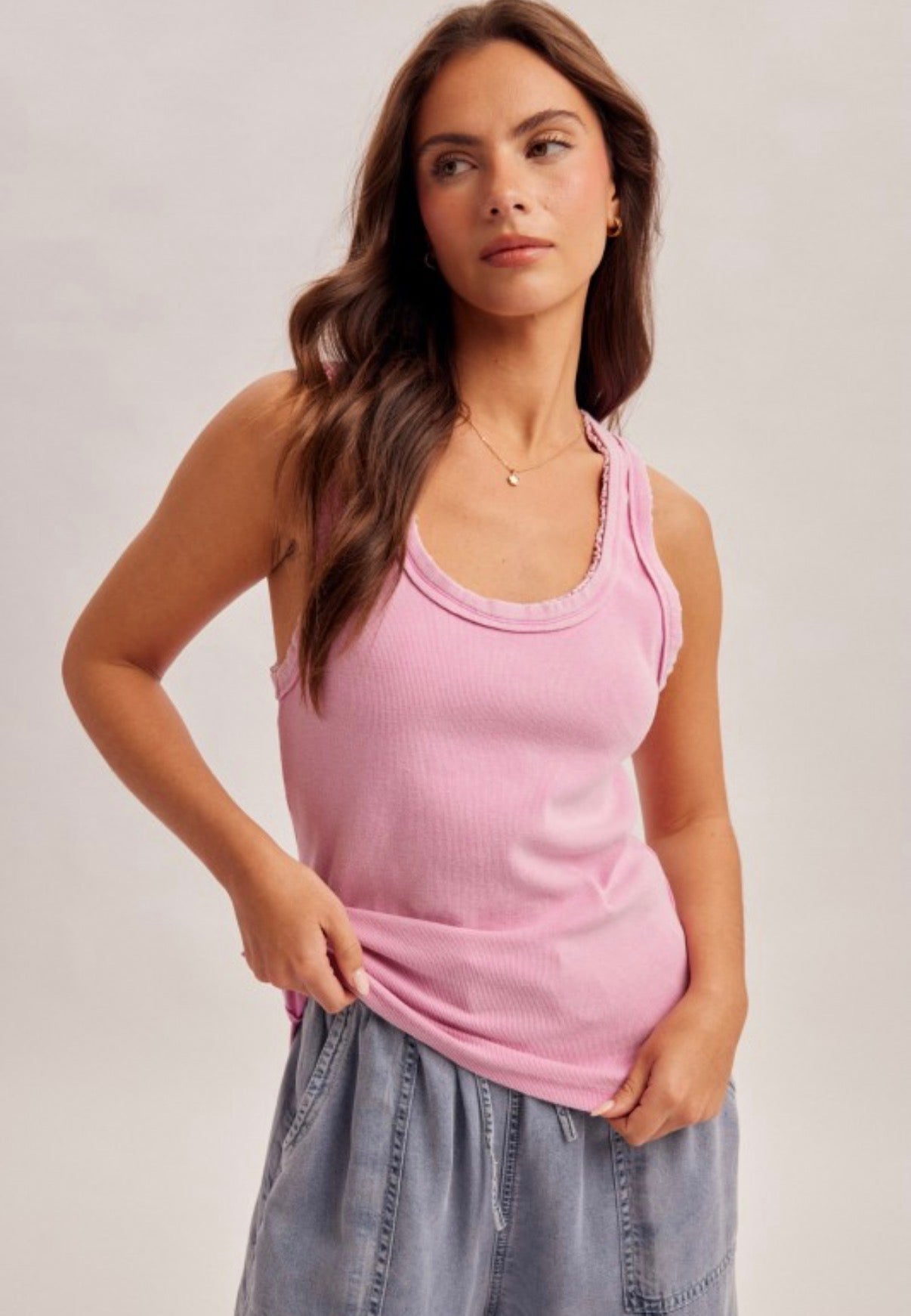 Lace trim tank